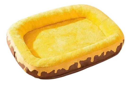 Cheese Melt Cloud-Touch Pet Bed: Soft & Warm Nest for Small to Medium Dogs & Cats