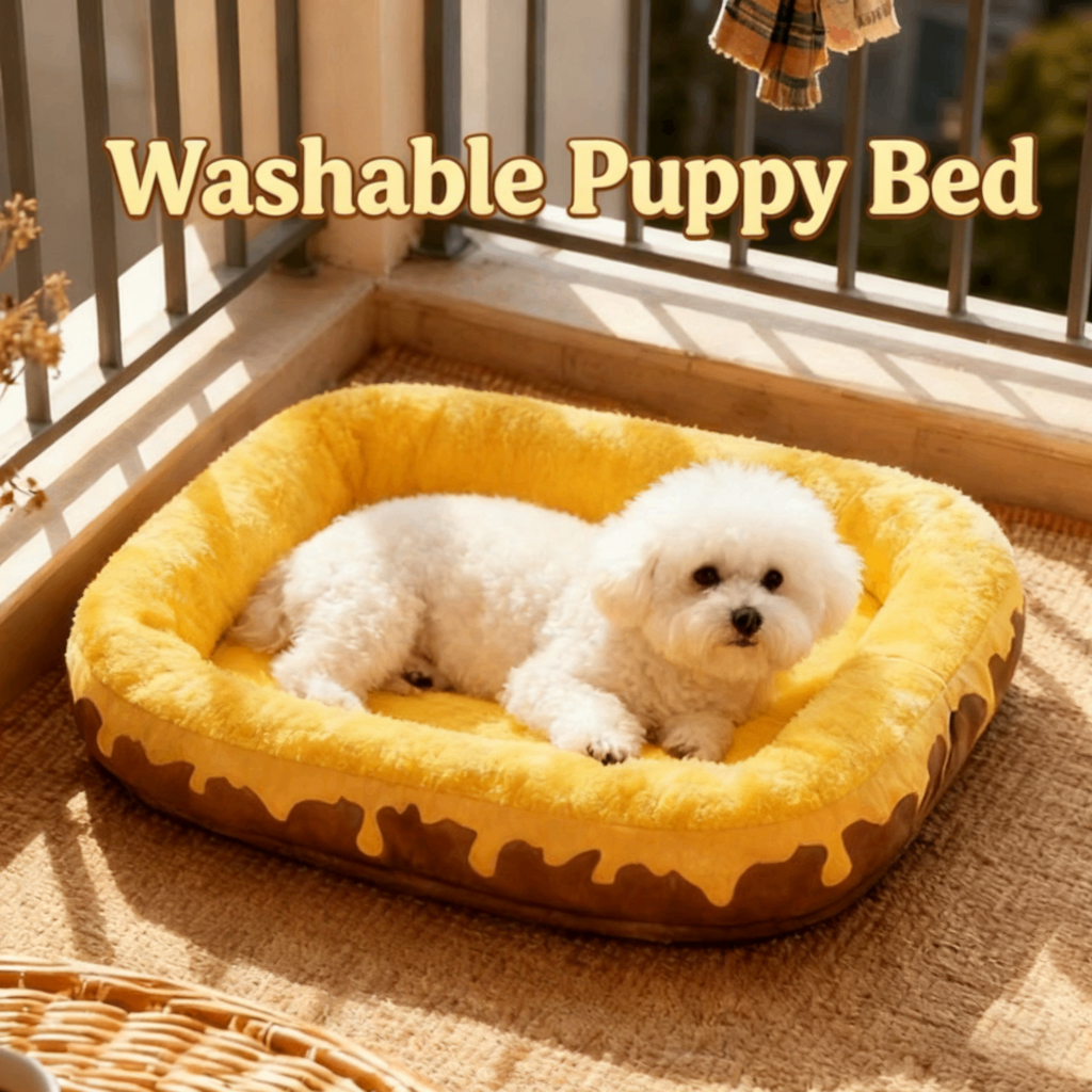 Cheese Melt Cloud-Touch Pet Bed: Soft & Warm Nest for Small to Medium Dogs & Cats