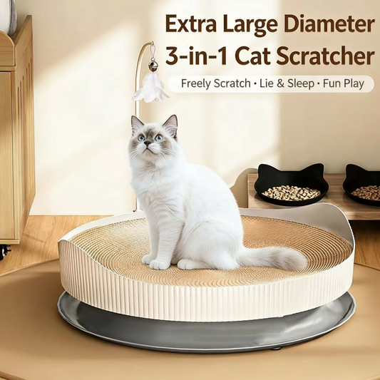 PawsClaws Premium Cat Scratcher Pad - Durable Corrugated Cardboard Scratching Board with Catnip for Indoor Cats (Multiple Sizes)