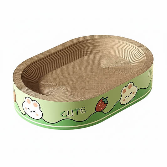 65cm Extra-Large Cardboard Cat Bed & Scratcher - Play & Sleep 2-in-1 for Fat Cats