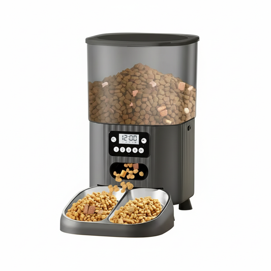 4.5L Automatic Pet Feeder – BPA-Free Timed Feeding Dispenser with Dual Stainless Steel Bowls for Dogs & Cats