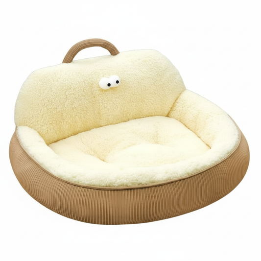Enclosed Warm Cloud Cotton Pet Bed – Multiple Sizes for Small/Medium/Large Dogs & Cats (Up to 55.1 lbs)