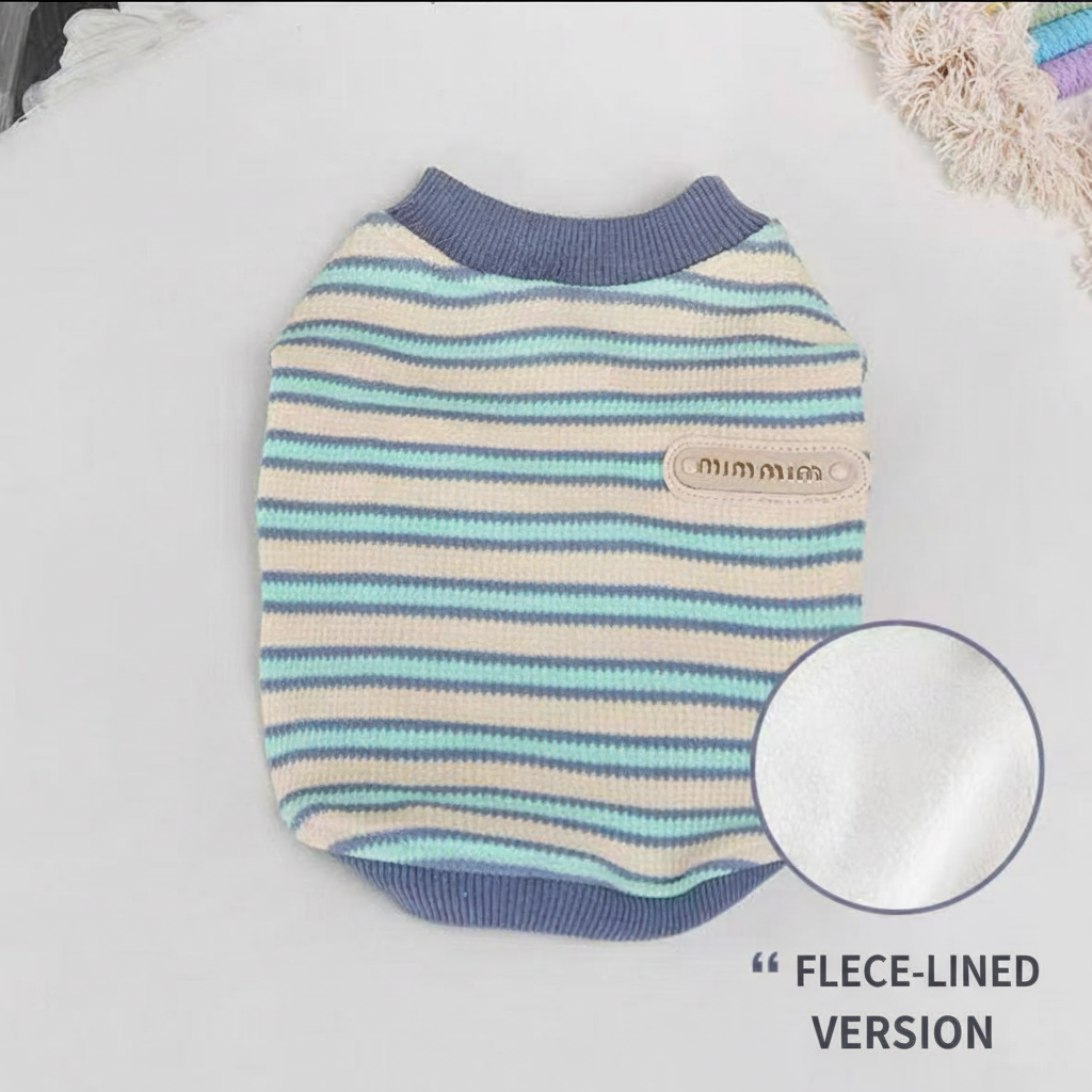 Basic Style Of Small Dog Striped Vest Clothing