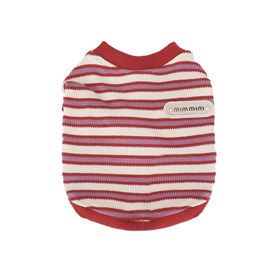 Basic Style Of Small Dog Striped Vest Clothing