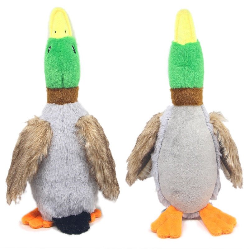 Squeaky Duck Pet Toy 28cm Realistic Plush Wild Duck for Dogs Interactive Chew Toy