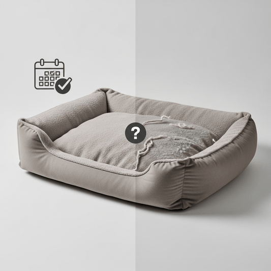 Pet bed worn (like this)? Learn when to replace + PawsClaws’ durable picks for comfort & savings.