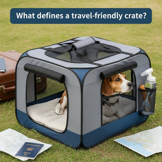 What defines a travel-friendly crate?