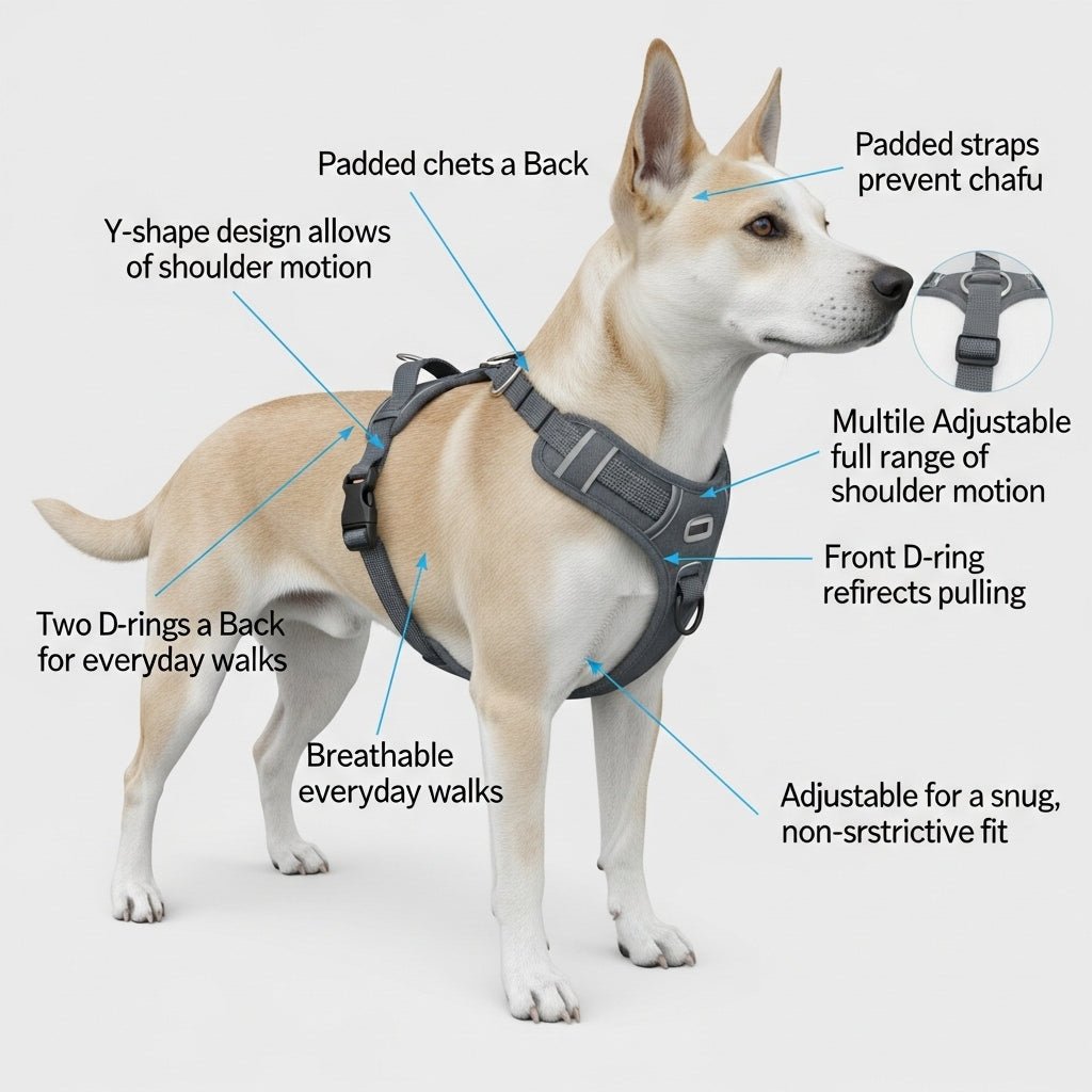 What makes a dog harness safe and comfortable?