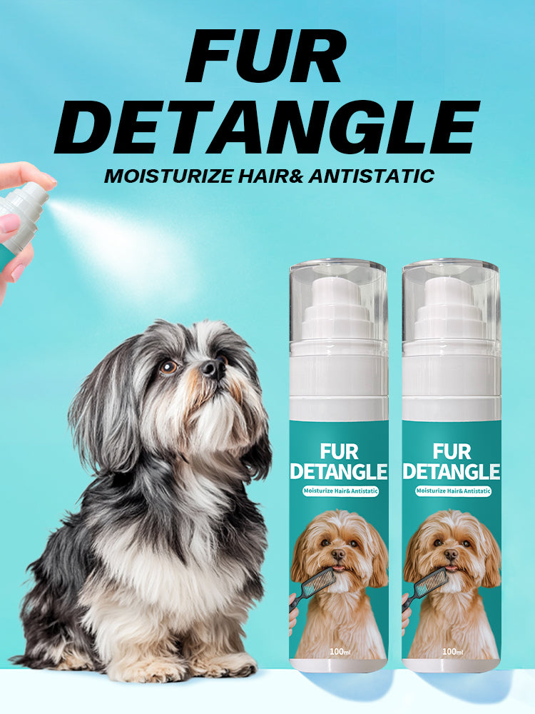 Pet Fur Detangle Spray for Dogs & Cats – 100ml Moisturizing & Antistatic Formula to Untangle Knots, Nourish & Smooth Fur