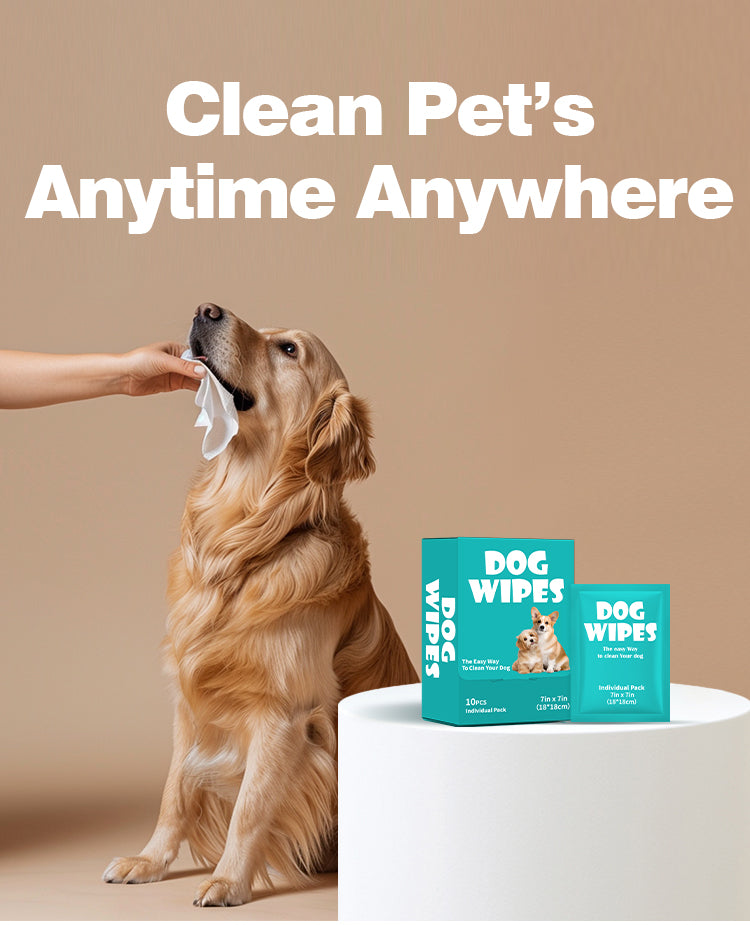 Multi-Purpose Pet Wipes for Dogs & Cats – 10 Individually Packed 7x7in Wipes, Deep Cleansing & Nourishing for Anytime, Anywhere Use