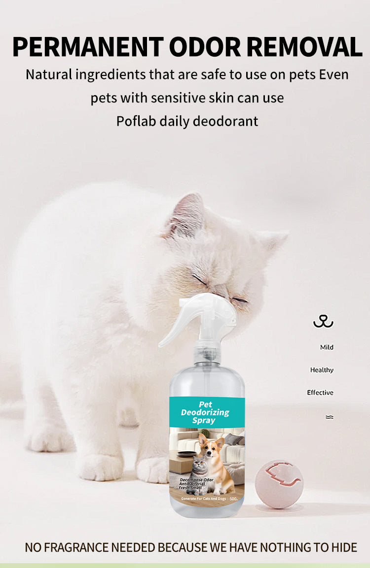 Poflab 500ml Pet Deodorizing Spray – Natural Odor Remover, Fragrance-Free, Safe for Pets & Home