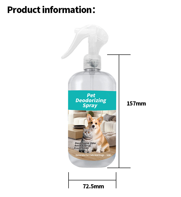 Poflab 500ml Pet Deodorizing Spray – Natural Odor Remover, Fragrance-Free, Safe for Pets & Home