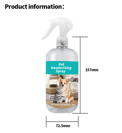 Poflab 500ml Pet Deodorizing Spray – Natural Odor Remover, Fragrance-Free, Safe for Pets & Home