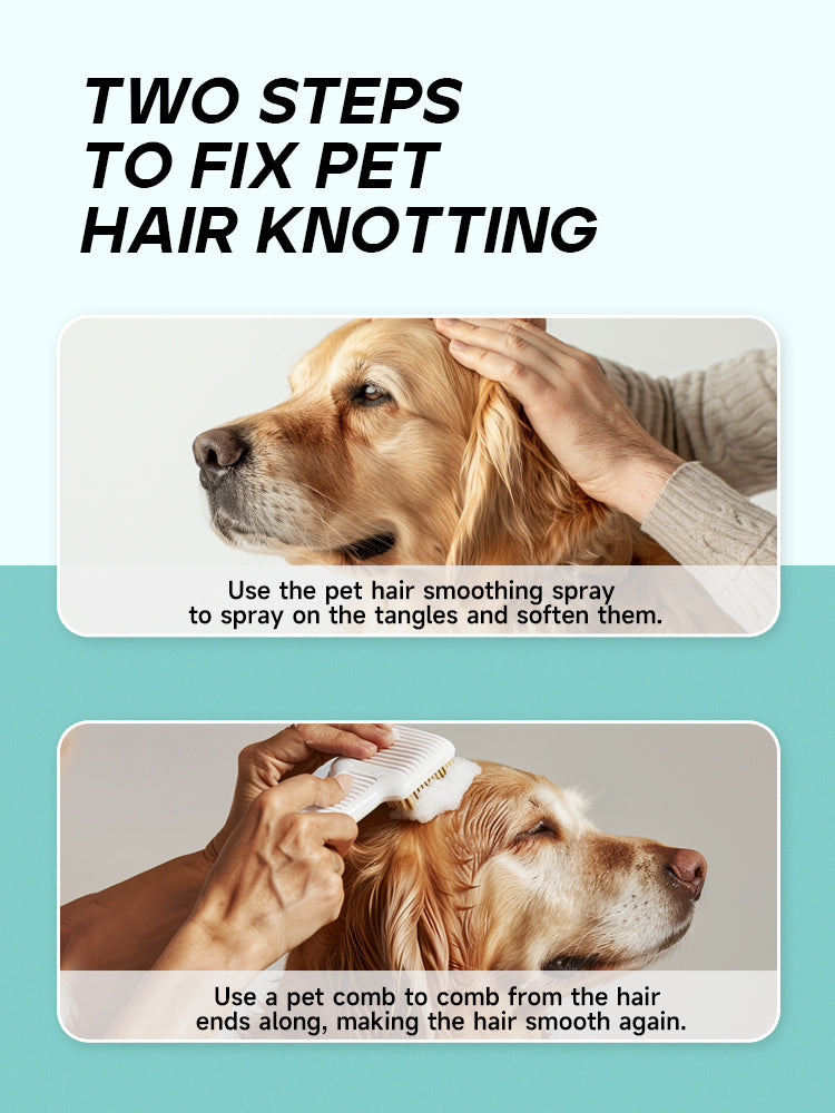 Pet Fur Detangle Spray for Dogs & Cats – 100ml Moisturizing & Antistatic Formula to Untangle Knots, Nourish & Smooth Fur