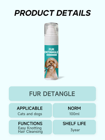 Pet Fur Detangle Spray for Dogs & Cats – 100ml Moisturizing & Antistatic Formula to Untangle Knots, Nourish & Smooth Fur