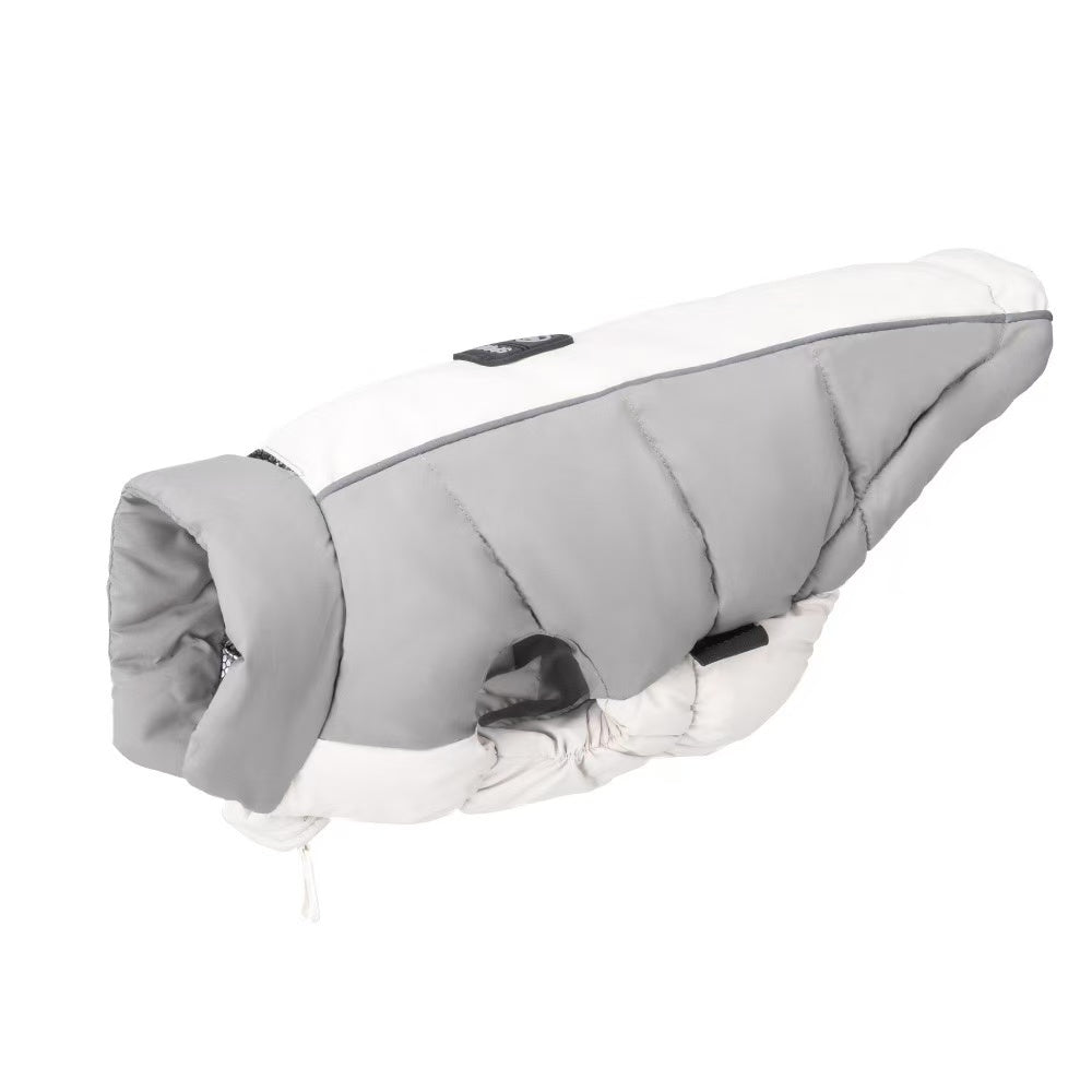 Puffy Dog Winter Jacket Warm Thick Padding Pet Coat with Leash Hole Reflective Strip S-3XL