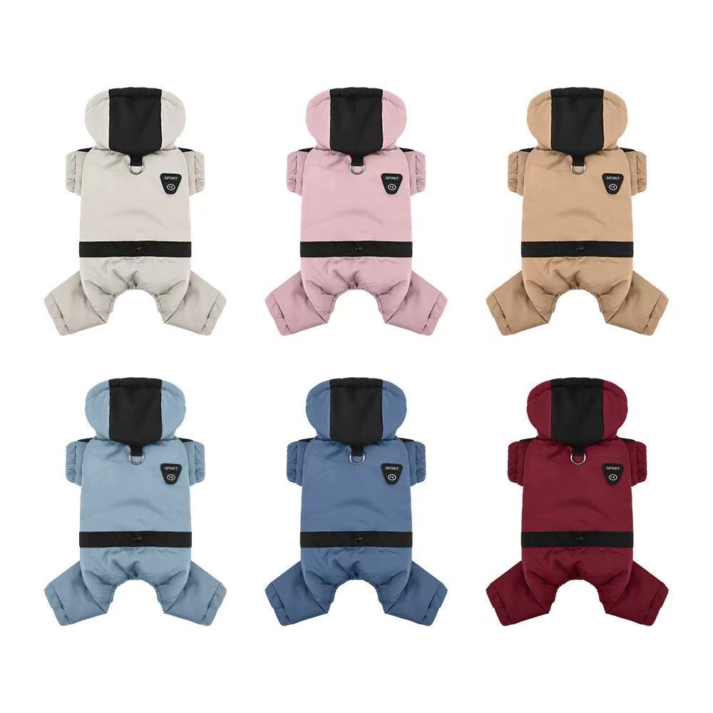 [Multiple Colors Available] Pet Four-Legged Warm Winter Coat Dog Fleece Lined Hooded Windproof Clothing S-3XL Multi-Size Pet Winter Warm Clothing