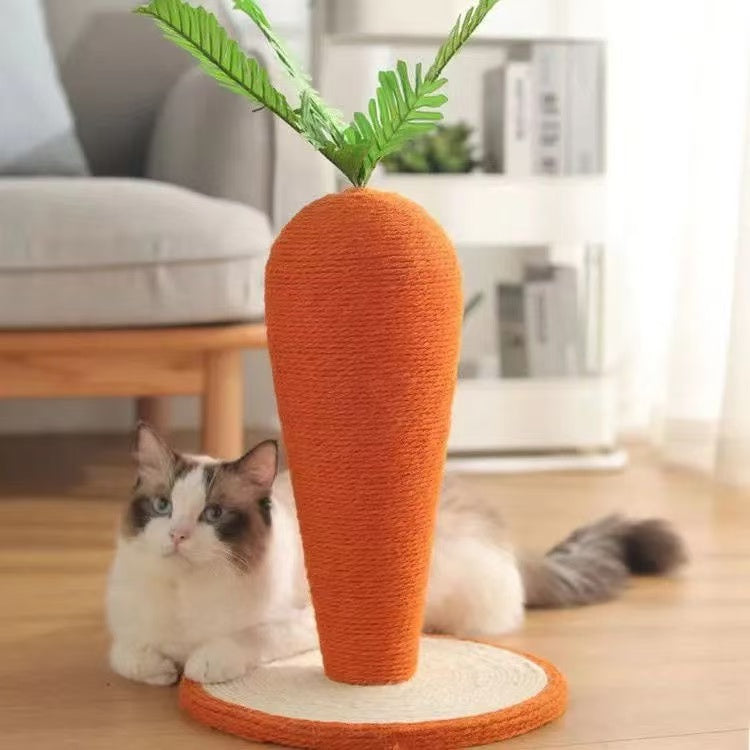 carrot-shaped cat scratcher