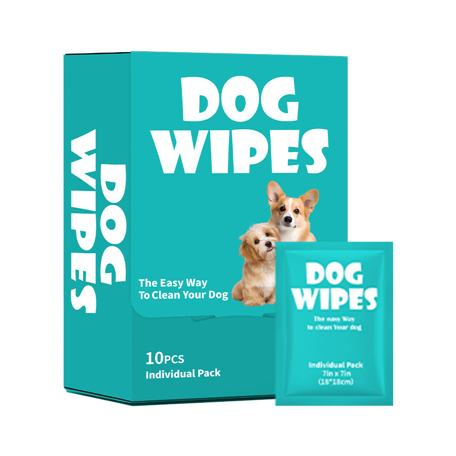 Multi-Purpose Pet Wipes for Dogs & Cats – 10 Individually Packed 7x7in Wipes, Deep Cleansing & Nourishing for Anytime, Anywhere Use
