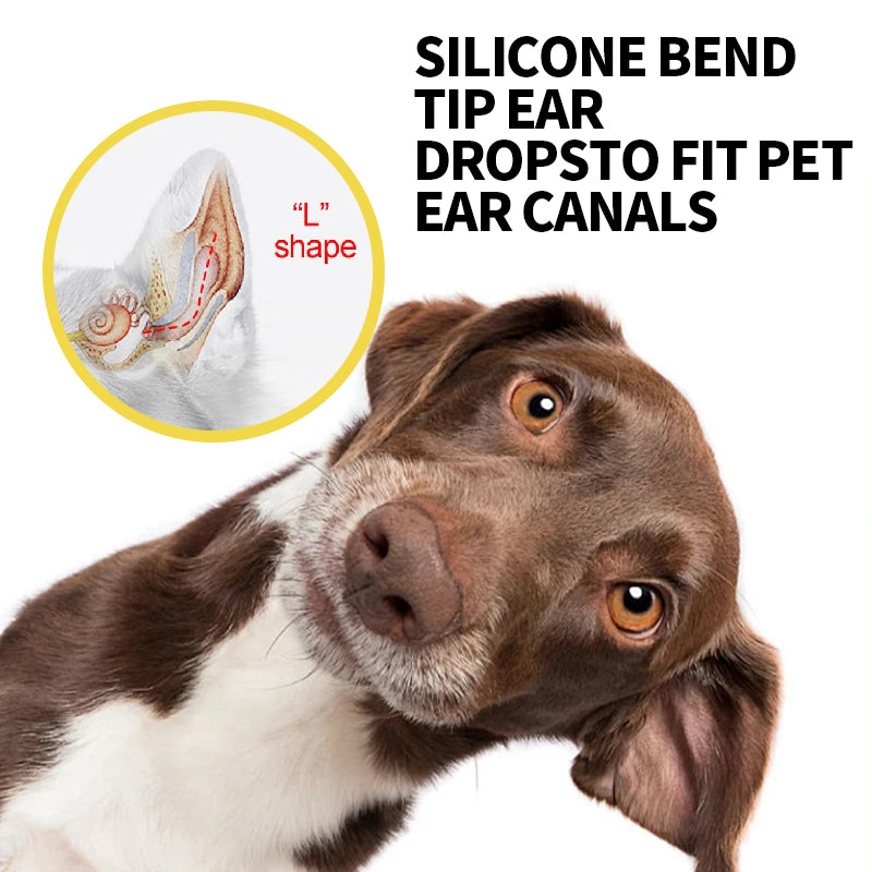 Oticbliss Pet Ear Drops for Dogs & Cats – Gentle Ear Cleaner to Remove Wax, Dirt & Debris with Silicone Bend Tip