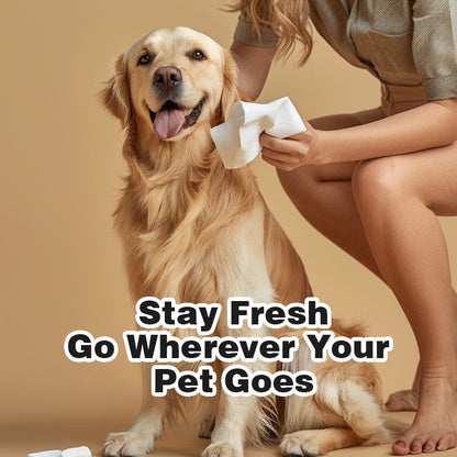 Multi-Purpose Pet Wipes for Dogs & Cats – 10 Individually Packed 7x7in Wipes, Deep Cleansing & Nourishing for Anytime, Anywhere Use