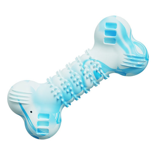 Colorful Spur Squeaky Dog Bone Toy - Teeth Cleaning & Interactive Play