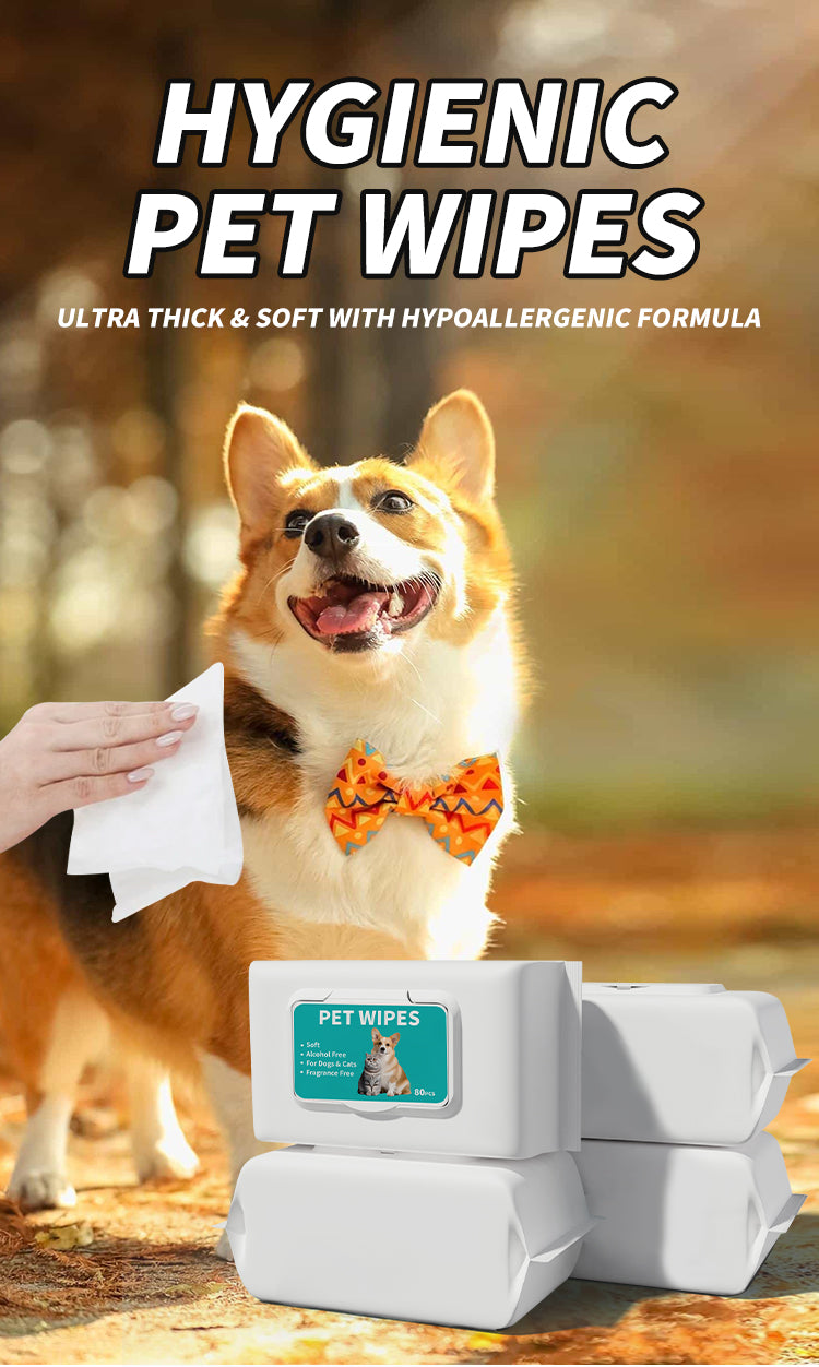 Ultra Thick Pet Wipes for Dogs & Cats – Hypoallergenic, Grape Seed Oil Infused, Alcohol-Free & Fragrance-Free