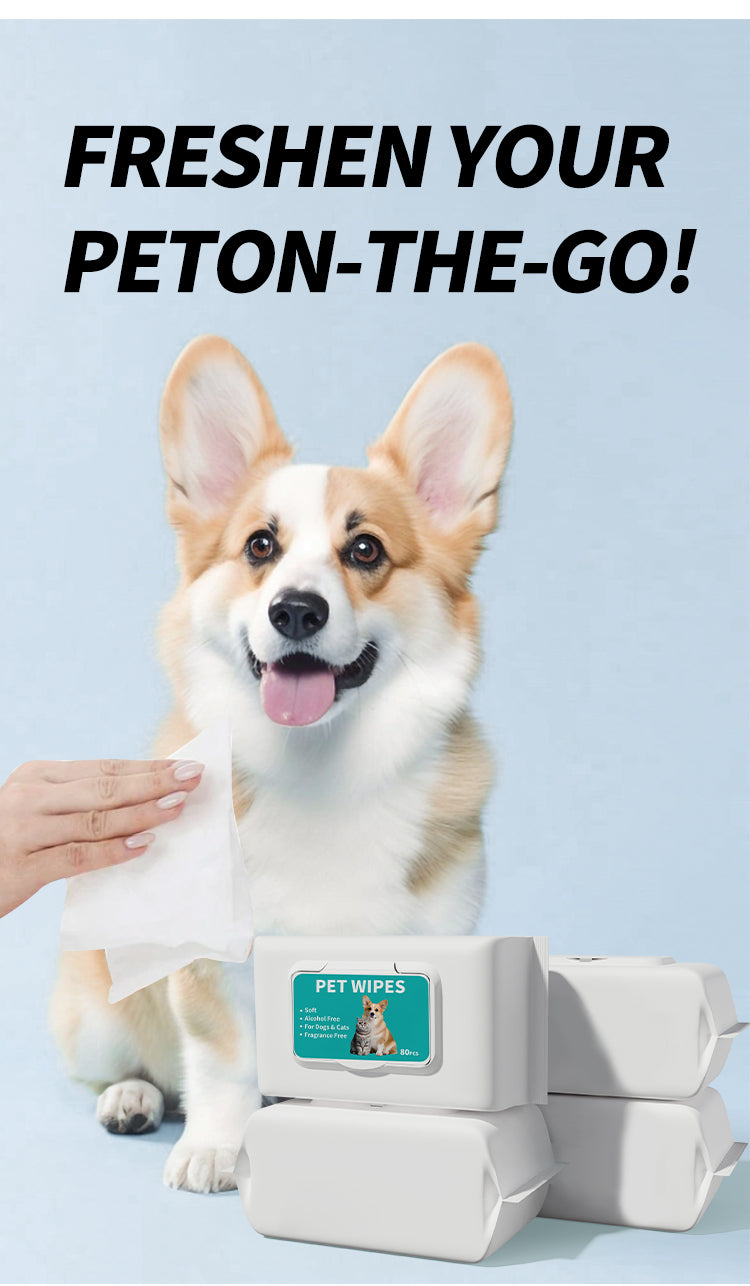 Ultra Thick Pet Wipes for Dogs & Cats – Hypoallergenic, Grape Seed Oil Infused, Alcohol-Free & Fragrance-Free
