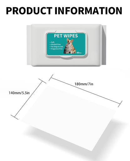 Ultra Thick Pet Wipes for Dogs & Cats – Hypoallergenic, Grape Seed Oil Infused, Alcohol-Free & Fragrance-Free