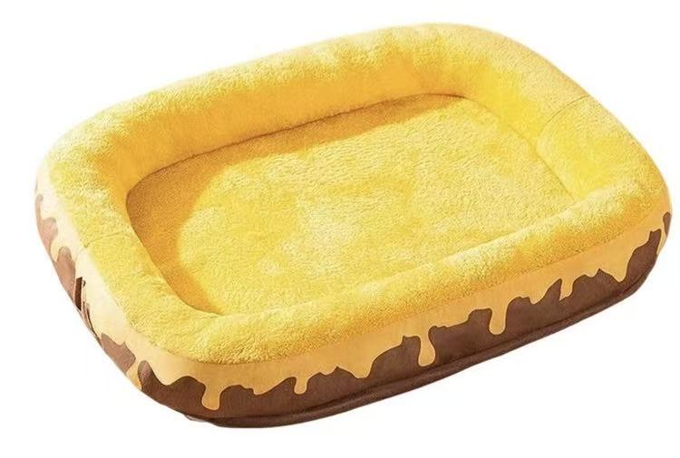 Cheese Melt Cloud-Touch Pet Bed: Soft & Warm Nest for Small to Medium Dogs & Cats