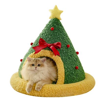 Christmas Winter Warm Cat Bed