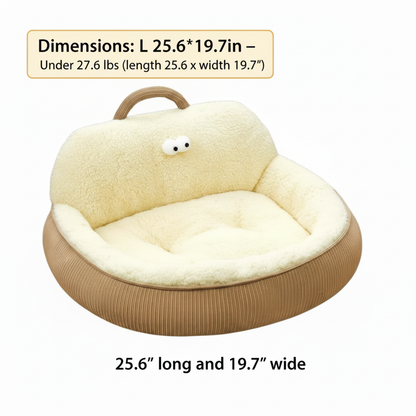 Enclosed Warm Cloud Cotton Pet Bed – Multiple Sizes for Small/Medium/Large Dogs & Cats (Up to 55.1 lbs)