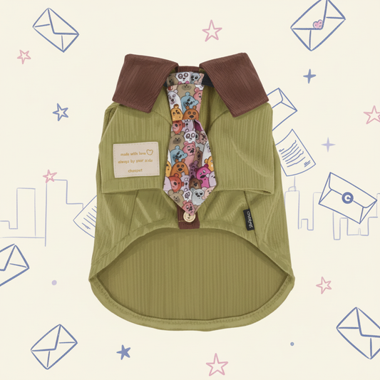 Retro Corduroy Lapel Puppy Clothes