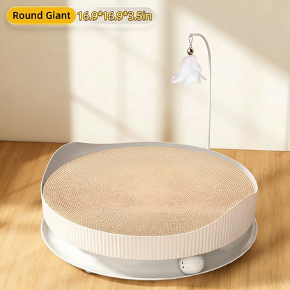 PawsClaws Premium Cat Scratcher Pad - Durable Corrugated Cardboard Scratching Board with Catnip for Indoor Cats (Multiple Sizes)