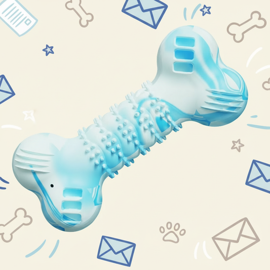 Colorful Spur Squeaky Dog Bone Toy - Teeth Cleaning & Interactive Play