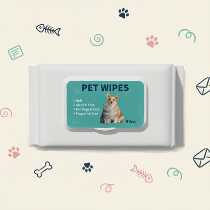 Ultra Thick Pet Wipes for Dogs & Cats – Hypoallergenic, Grape Seed Oil Infused, Alcohol-Free & Fragrance-Free