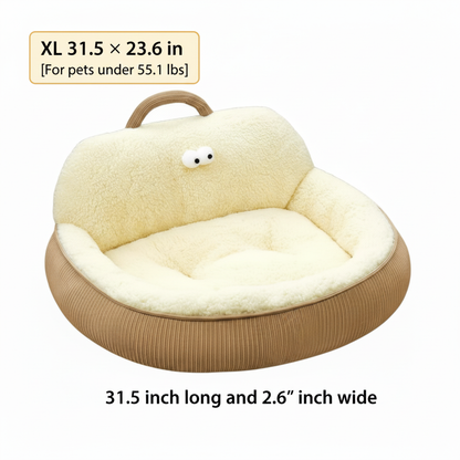 Enclosed Warm Cloud Cotton Pet Bed – Multiple Sizes for Small/Medium/Large Dogs & Cats (Up to 55.1 lbs)
