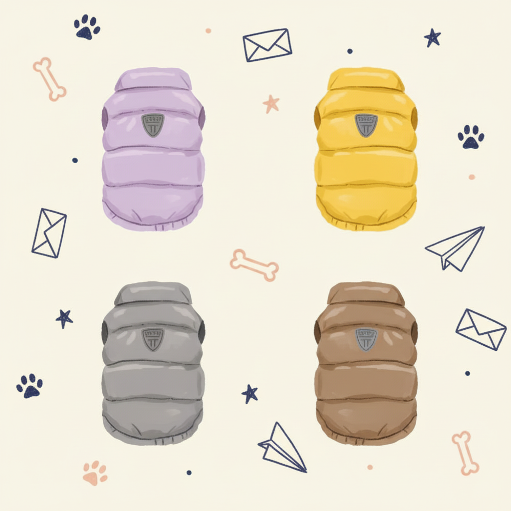 Puffy Dog Winter Jacket Warm Thick Padding Pet Coat with Leash Hole Reflective Strip S-3XL