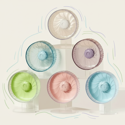 PawsCyclone Small Transparent Cat Exercise Wheel - Silent Dual-Axis with Adjustable Stand