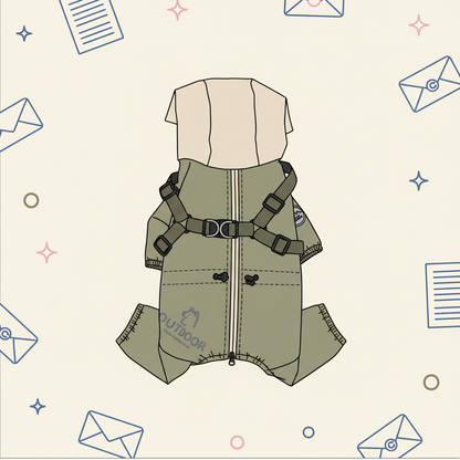 Pet Outdoor Hiking Chest And Back Raincoat