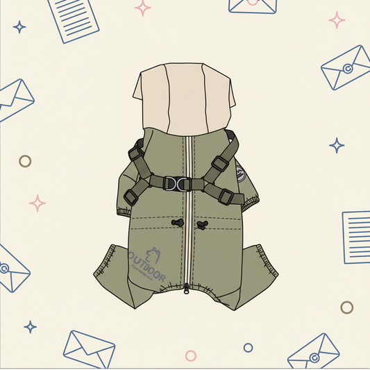 Pet Outdoor Hiking Chest And Back Raincoat