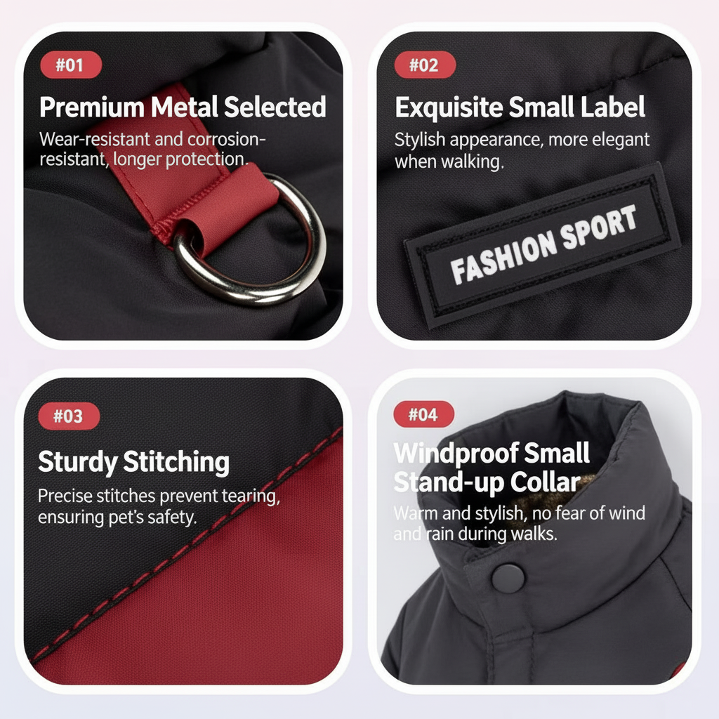 Graphene Heated Dog Winter Coat Waterproof Windproof Pet Jacket with Leash D-Ring S-3XL