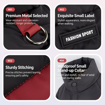 Graphene Heated Dog Winter Coat Waterproof Windproof Pet Jacket with Leash D-Ring S-3XL