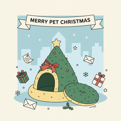 Christmas Winter Warm Cat Bed