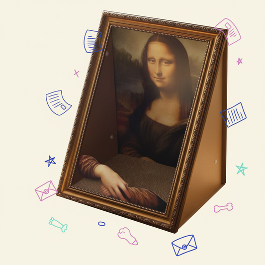 Mona Lisa Three-Panel Decorative Painting - 44x52x34cm Vintage Framed Tabletop & Wall Art