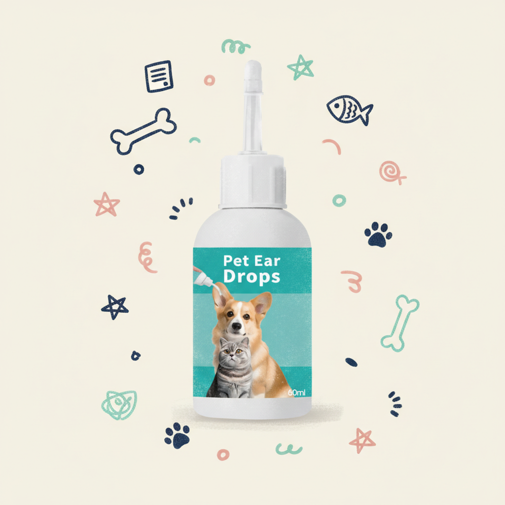 Oticbliss Pet Ear Drops for Dogs & Cats – Gentle Ear Cleaner to Remove Wax, Dirt & Debris with Silicone Bend Tip