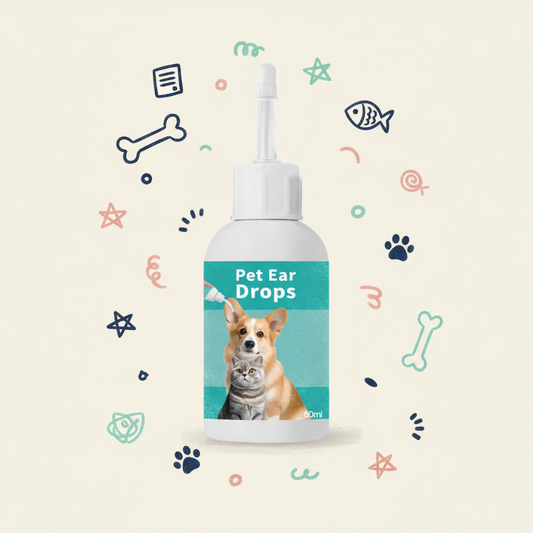 Oticbliss Pet Ear Drops for Dogs & Cats – Gentle Ear Cleaner to Remove Wax, Dirt & Debris with Silicone Bend Tip