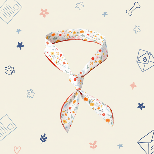Pet Neck Floral Triangular Scarf