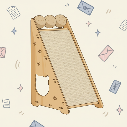 Triangle Sisal Cat Scratcher with Interactive Sisal Balls – Lint-Free Claw Sharpener for Cats