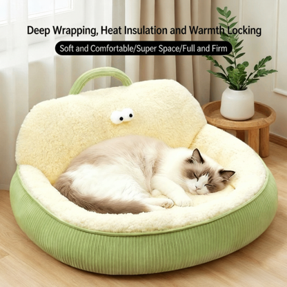 Enclosed Warm Cloud Cotton Pet Bed – Multiple Sizes for Small/Medium/Large Dogs & Cats (Up to 55.1 lbs)